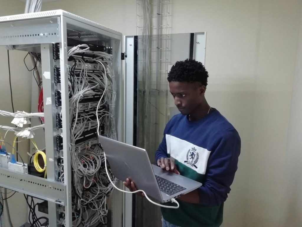 Man working on laptop